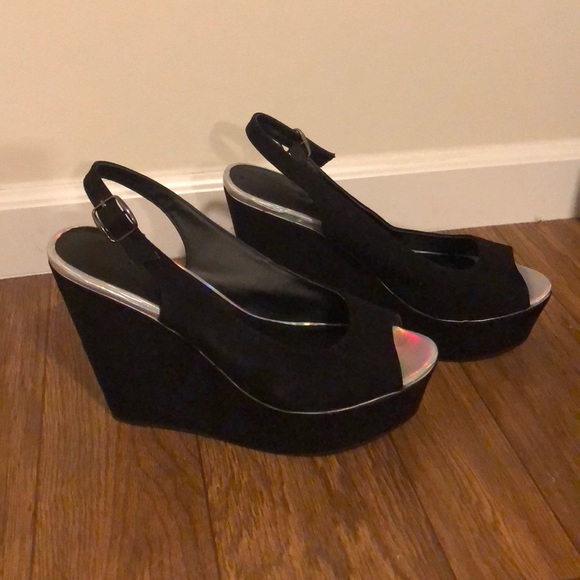 Forever21 peep toe sling back wedges - Picture 2 of 3